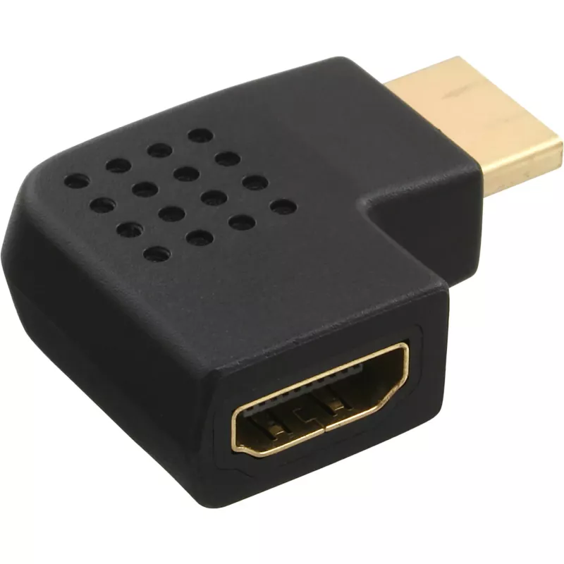 Προσαρμογέας InLine HDMI αρσενικό θηλυκό πλαϊνά υπό γωνία αριστερά επιχρυσωμένος 17600S
