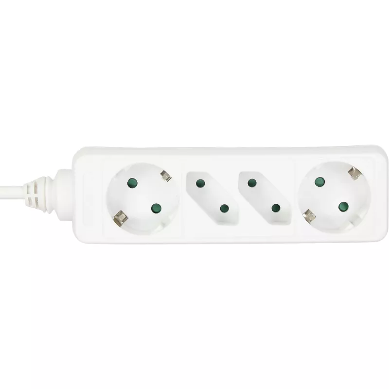 Πολύπριζο InLine, 4 θέσεων, 2x CEE7/3 + 2x Euro CEE 7/16, λευκό, 5m