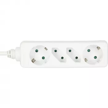 Πολύπριζο InLine, 4 θέσεων, 2x CEE7/3 + 2x Euro CEE 7/16, λευκό, 1,5 m