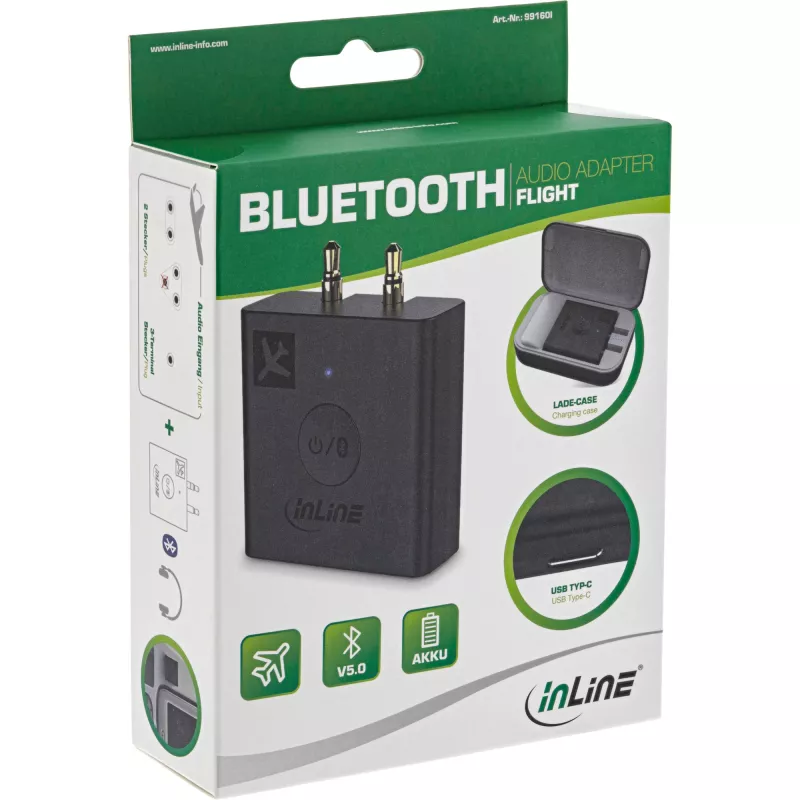 Πομποδέκτης ήχου Bluetooth InLine Airplane, BT 5.0, aptX HD/LL