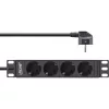 PDU InLine 10 ιντσών, 4 θέσεων Schutzkontakt, χωρίς διακόπτη, 2 m, μαύρο