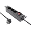 PDU InLine 10 ιντσών, 3 θέσεων Schutzkontakt, με διακόπτη, 2m, μαύρο