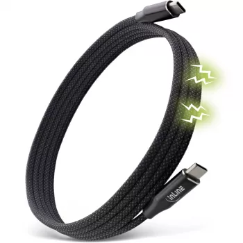Μαγνητικό καλώδιο USB-C InLine, USB-C βύσμα/βύσμα, 100W, μαύρο, 1,5m