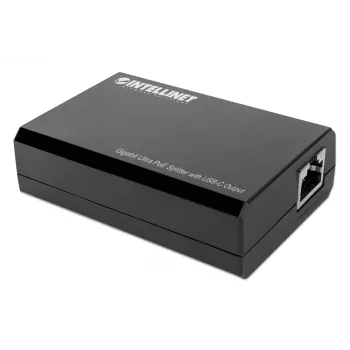 Διαχωριστής PoE Intellinet με έξοδο USB-C, PoE++ / 4PPoE, Gigabit Ultra, IEEE 802.3bt, θύρες εισόδου και εξόδου RJ45, έξοδος USB-C έως 45 W