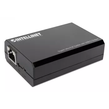 Διαχωριστής PoE Intellinet με έξοδο USB-C, PoE++ / 4PPoE, Gigabit Ultra, IEEE 802.3bt, θύρες εισόδου και εξόδου RJ45, έξοδος USB-C έως 45 W