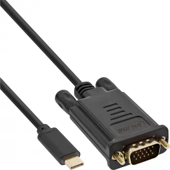 Καλώδιο οθόνης USB InLine, USB-C βύσμα / VGA βύσμα (DP Alt Mode), μαύρο, 2 m