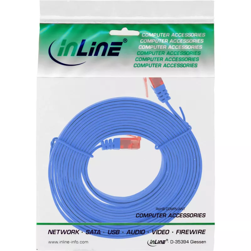 InLine Επίπεδο ultraslim patch καλώδιο U/UTP Cat.6 Gigabit μπλε 1,5 m