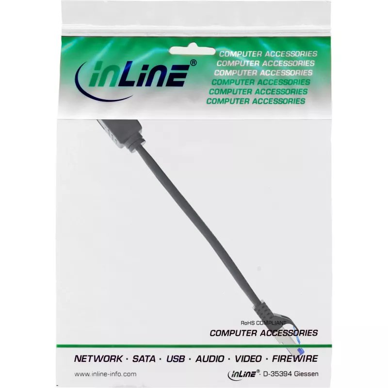 InLine Επέκταση patch καλωδίου, προστασία RJ45, S/FTP (PiMf), Cat.6A, 0,2m