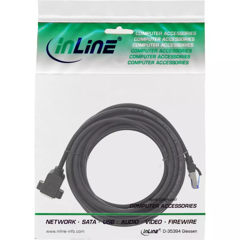 InLine Patch καλώδιο δίοδος τοποθέτησης, S/FTP (PiMf), Cat.6A, LSZH, χαλκός, 10 m