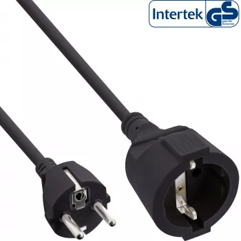 Καλώδιο επέκτασης ρεύματος InLine 16410 μαύρο 10 m με προστασία παιδιών