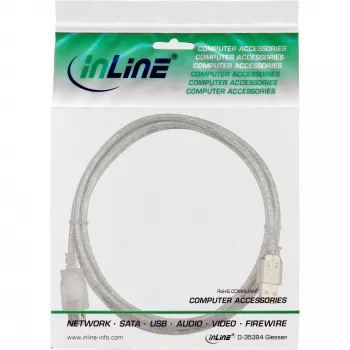Καλώδιο επέκτασης USB 2.0 Type-A αρσενικό/θηλυκό InLine 34603 3m διαφανές