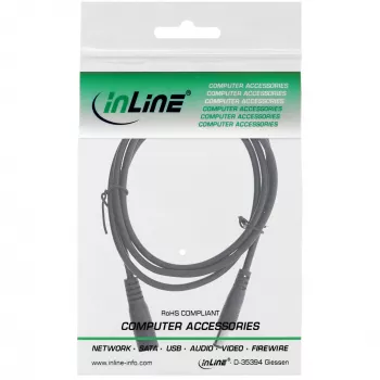 Καλώδιο επέκτασης DC InLine, αρσενικό/θηλυκό DC 5,5x2,1mm, μαύρο, 3m