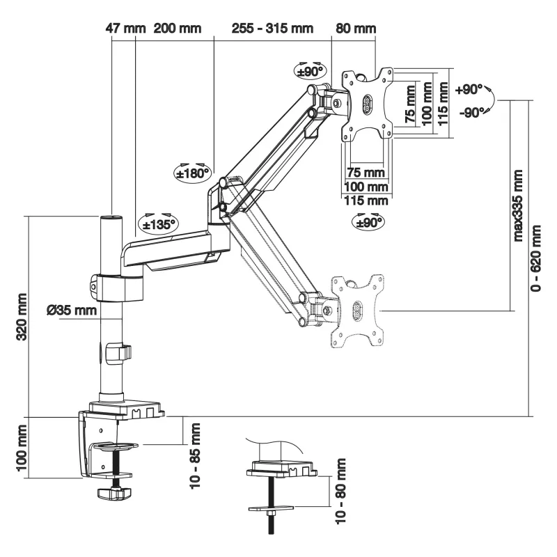 Βάση τραπεζιού InLine 23159B για TFT έως 32 ίντσες, max. 9 kg