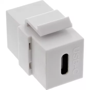 InLine USB 3.1 Snap-In μονάδα, USB-C υποδοχή θηλυκή/υποδοχή θηλυκή, λευκό κουτί