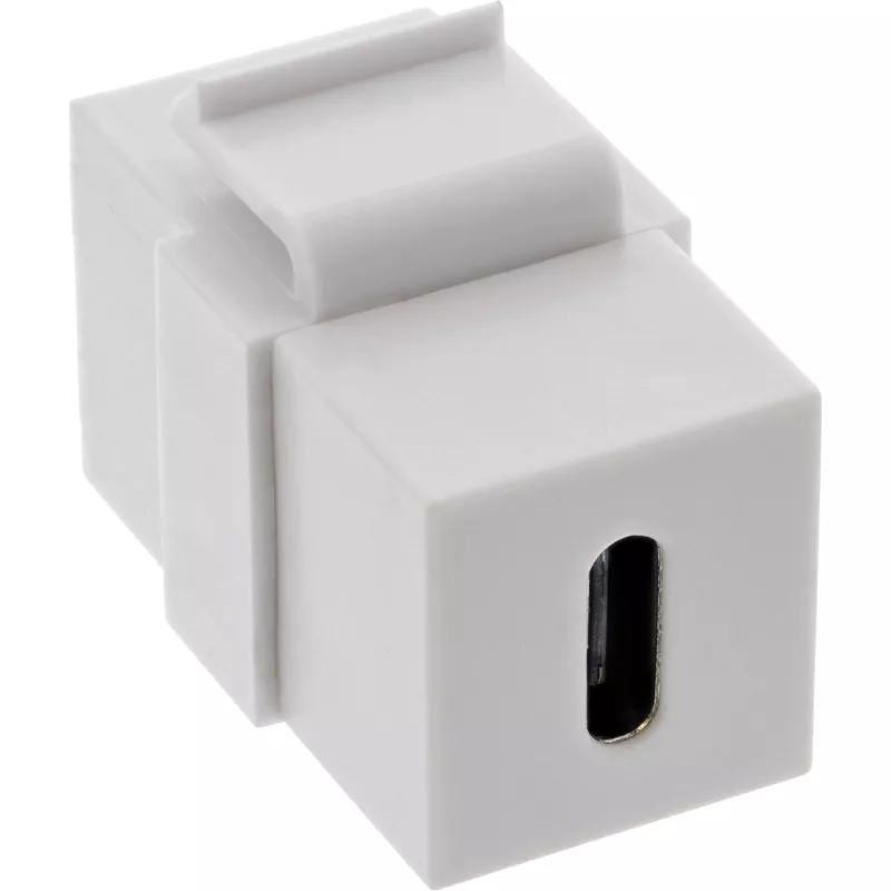 InLine USB 3.1 Snap-In μονάδα, USB-C υποδοχή θηλυκή/υποδοχή θηλυκή, λευκό κουτί