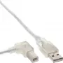 InLine καλώδιο USB 2.0 αριστερά γωνιακό Type-A βύσμα αρσενικό / B βύσμα αρσενικό διαφανές 3 m
