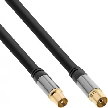 InLine Premium καλώδιο κεραίας, 4-πλή θωράκιση, >110 dB, μαύρο, 10 m
