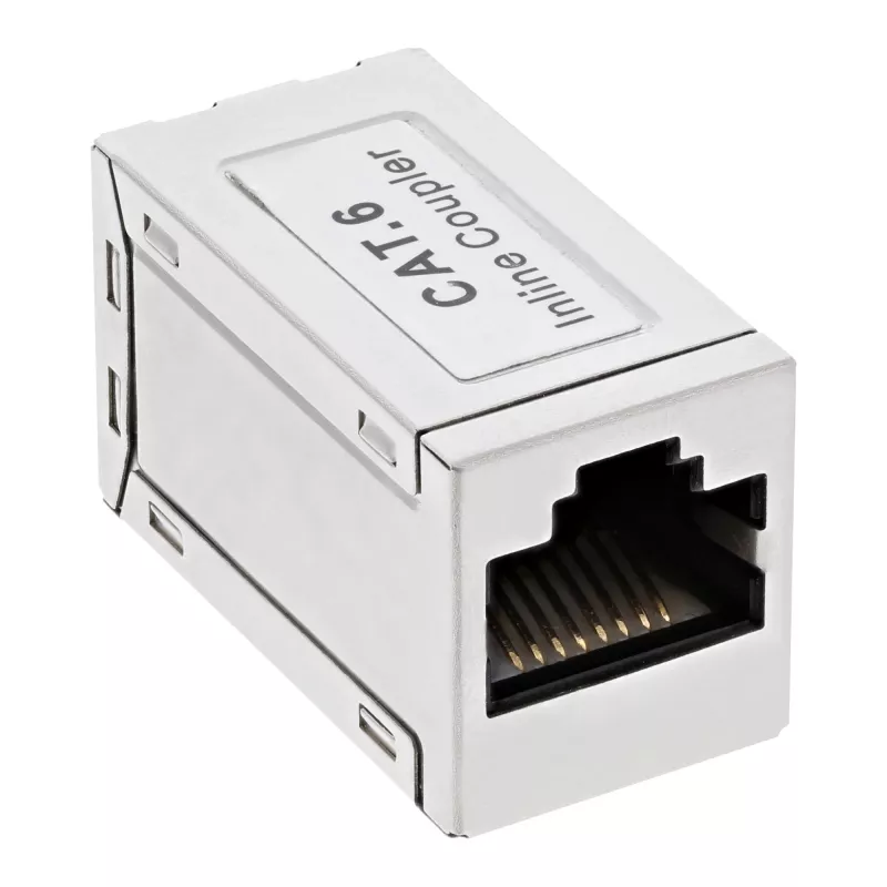 InLine Cat.6 προσαρμογέας, θωρακισμένος, μέταλλο, 2x RJ45 F/F, 1:1