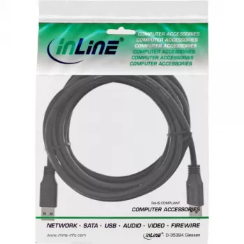 InLine καλώδιο USB 3.2 Gen.1 Type-A βύσμα αρσενικό / A βύσμα αρσενικό, μαύρο, 3 m
