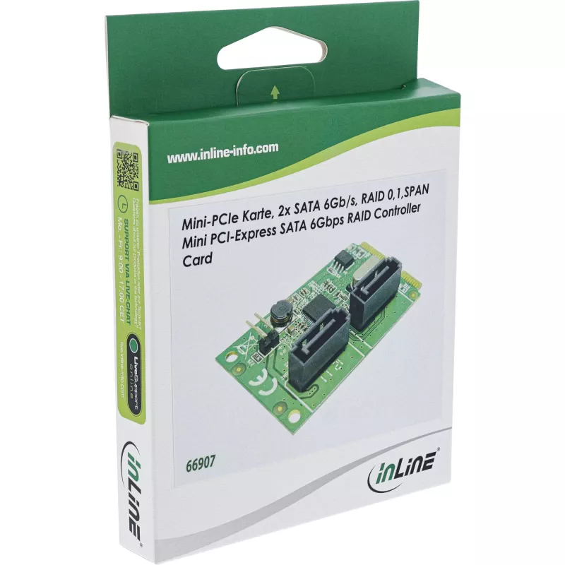 InLine κάρτα Mini-PCIe 2.0 2x SATA 6Gb/s RAID 0 / 1 / SPAN
