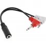 InLine καλώδιο προσαρμογέα ακουστικών Audio Plane, 2x 3,5 mm βύσμα αρσενικό σε 3,5 mm υποδοχή θηλυκή 3-πολικό, 0,15 m