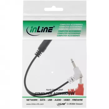 InLine καλώδιο προσαρμογέα ακουστικών Audio Plane, 2x 3,5 mm βύσμα αρσενικό σε 3,5 mm υποδοχή θηλυκή 3-πολικό, 0,15 m