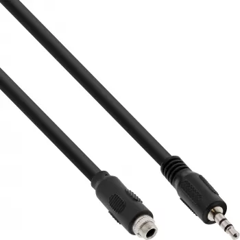 InLine Καλώδιο προσαρμογέα ήχου, 3,5 mm στερεοφωνικό βύσμα αρσενικό/υποδοχή θηλυκή με σπείρωμα, 0,6 m