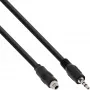 InLine Καλώδιο προσαρμογέα ήχου, 3,5 mm στερεοφωνικό βύσμα αρσενικό/υποδοχή θηλυκή με σπείρωμα, 0,6 m