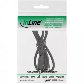 InLine Καλώδιο προσαρμογέα ήχου, 3,5 mm στερεοφωνικό βύσμα αρσενικό/υποδοχή θηλυκή με σπείρωμα, 0,6 m