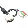 InLine Διακόπτης KVM 4 θυρών DVI-D + USB + Ήχος με 2 σετ καλωδίων