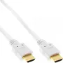 InLine Καλώδιο HDMI High Speed με Ethernet, αρσενικό/αρσενικό, λευκό, επιχρυσωμένες επαφές, 2m