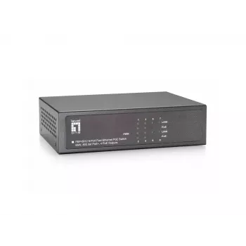 LevelOne Μεταγωγέας Fast Ethernet PoE 8 θυρών, 802.3at/af PoE, 4 έξοδοι PoE, 65W