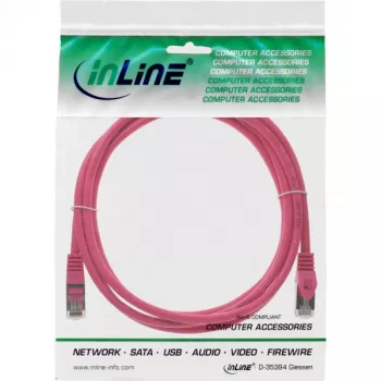 Καλώδιο δικτύου InLine SF/UTP Cat.5e ροζ 0,3m