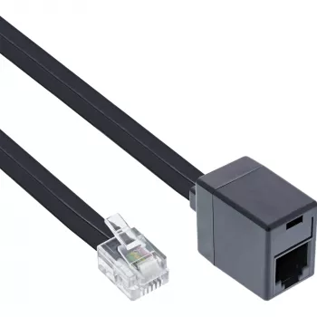 Καλώδιο Modular InLine RJ12 6P6C αρσενικό βύσμα / υποδοχή θηλυκή 5m