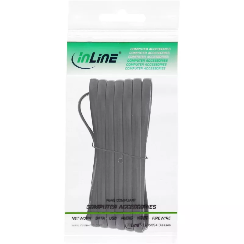Καλώδιο Modular InLine RJ12 6P6C αρσενικό βύσμα / υποδοχή θηλυκή 5m