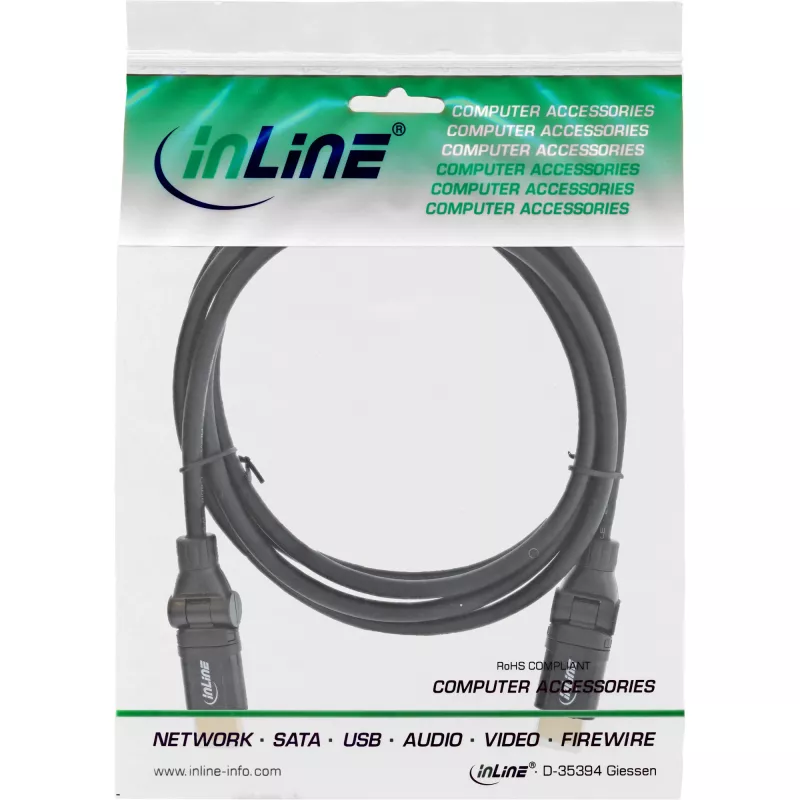 Καλώδιο High Speed HDMI περιστρεφόμενο InLine, με Eth., AM/AM, μαύρο, χρυσές επαφές, 2m