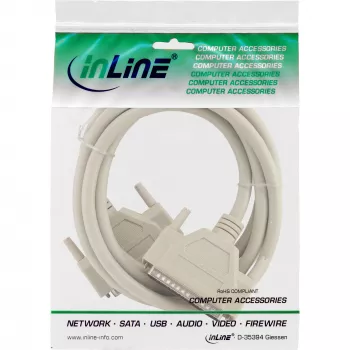 Καλώδιο επέκτασης σειριακό InLine 37 Pin DB37 αρσενικό βύσμα / αρσενικό βύσμα απευθείας 1m