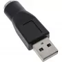 Αντάπτορας USB InLine βύσμα αρσενικό Type-A σε υποδοχή θηλυκή MD6 υποδοχή θηλυκή PS/2
