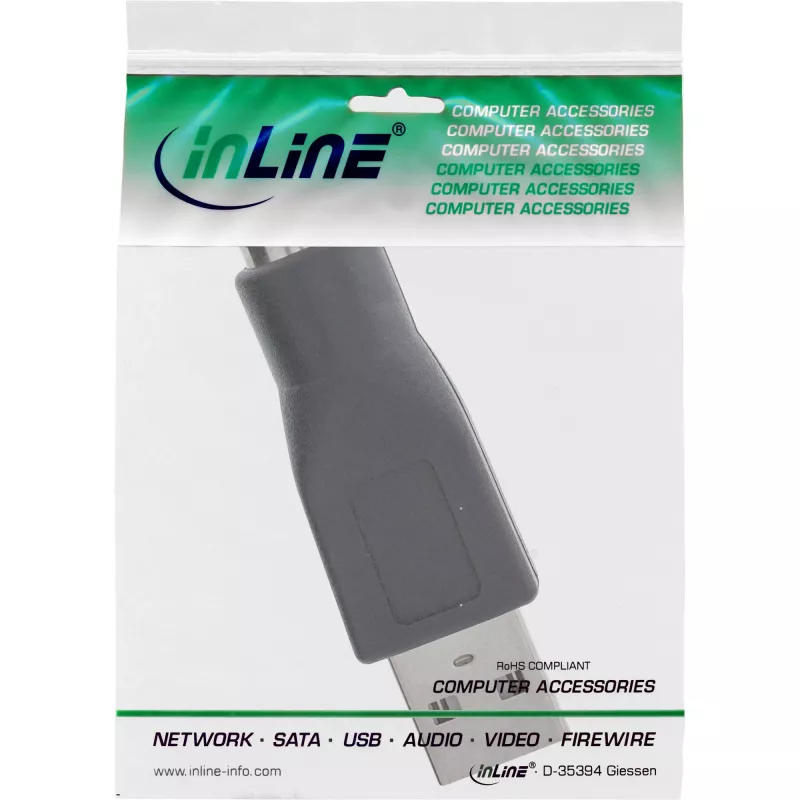 Αντάπτορας USB InLine βύσμα αρσενικό Type-A σε υποδοχή θηλυκή MD6 υποδοχή θηλυκή PS/2