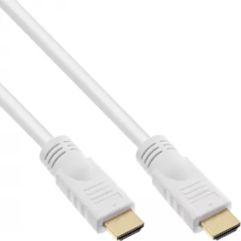 Καλώδιο High Speed HDMI με Ethernet InLine, M/M, λευκό, επιχρυσωμένες επαφές, 5 m