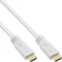 Καλώδιο High Speed HDMI με Ethernet InLine, M/M, λευκό, επιχρυσωμένες επαφές, 5 m