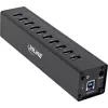 Hub USB 3.0 InLine 10 θυρών θήκη αλουμινίου με τροφοδοτικό 4A, μαύρο