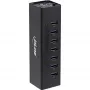 Hub USB 3.0 InLine, 7 θύρες, θήκη αλουμινίου, με τροφοδοτικό 2,5A