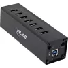 Hub USB 3.0 InLine, 7 θύρες, θήκη αλουμινίου, με τροφοδοτικό 2,5A