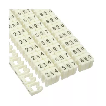 Δακτύλιοι σήμανσης καλωδίων InLine 4 mm, αριθμοί 0–9, 100 τεμ., λευκό