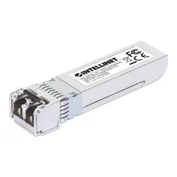 Μονάδα πομποδέκτη Intellinet οπτική, 10 Gigabit Fiber SFP+, 10GBase-SR (LC) θύρα πολυτροπική, 300 m, μήκος κύματος 850 nm, Ethernet, οπτική ίνα, συμβατή με HPE, συμμορφώνεται με HPE J9150A / J9150D / JD092A / JD092B, τρία χρόνια εγγύηση