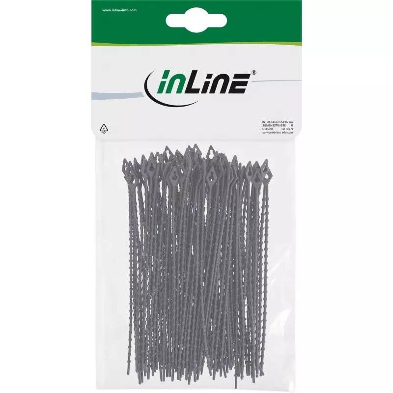 Δεματικά καλωδίων InLine 100 mm μαύρο, συσκευασία 100 τεμ. — μήκος 100 mm, μαύρο, 100 τεμ.
