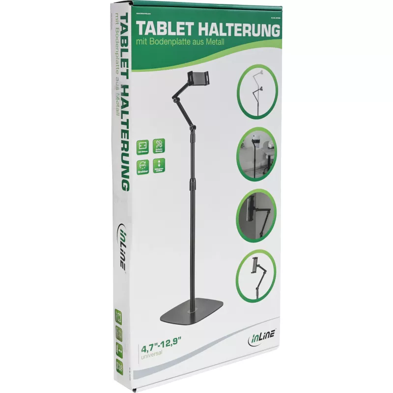 InLine Βάση tablet με μεταλλική βάση, έως 12,9 ίντσες, μαύρο