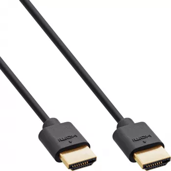 InLine Slim Ultra High Speed Καλώδιο HDMI M/M 8K4K επιχρυσωμένο μαύρο 0,5m