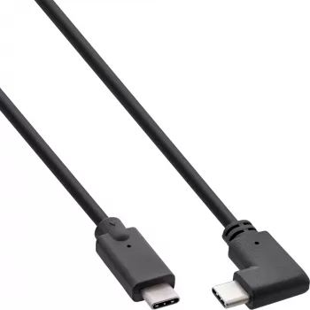 InLine Καλώδιο USB 3.2 Gen.2, USB-C αρσενικό/αρσενικό γωνιακό, μαύρο, 1m